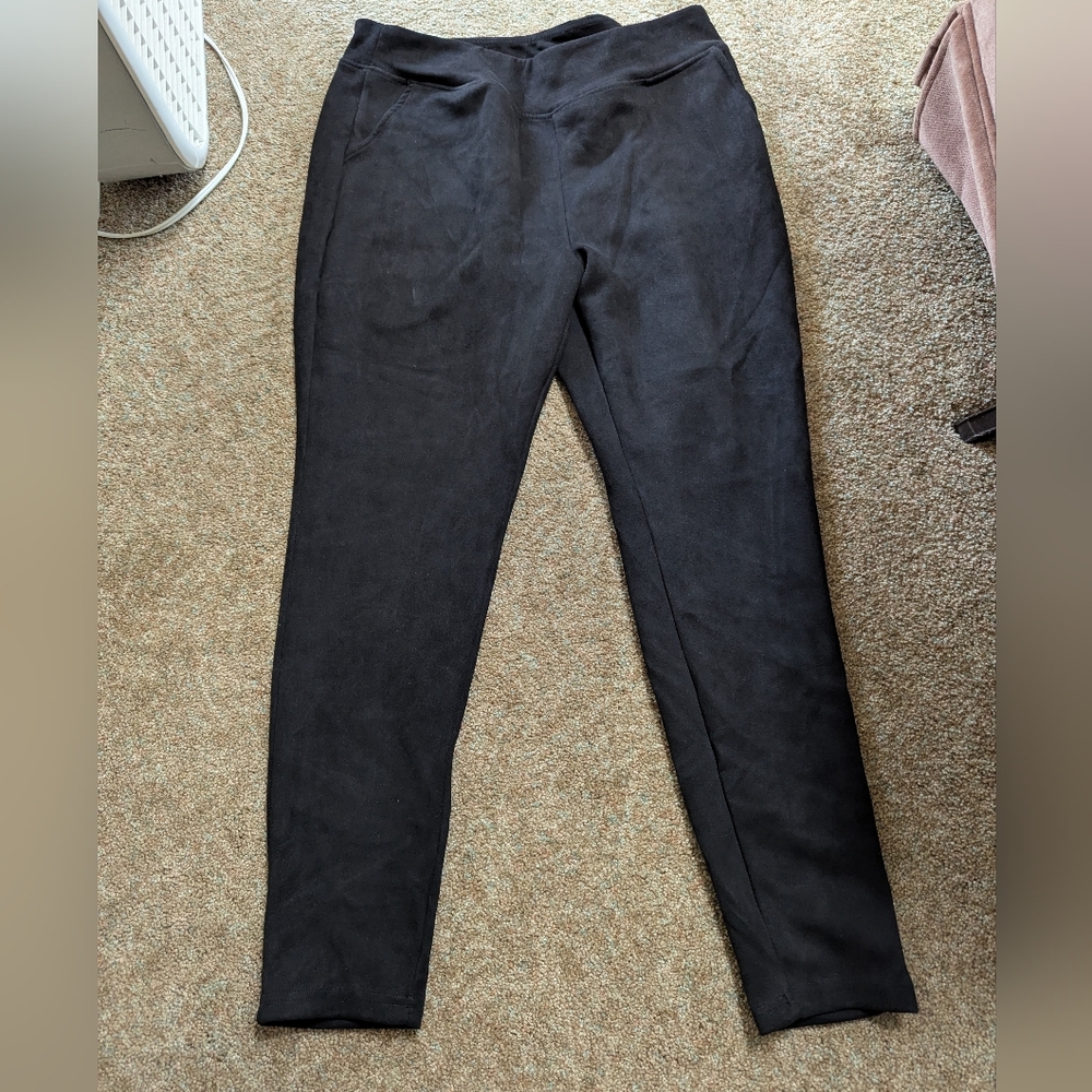 Black Suede Leggings